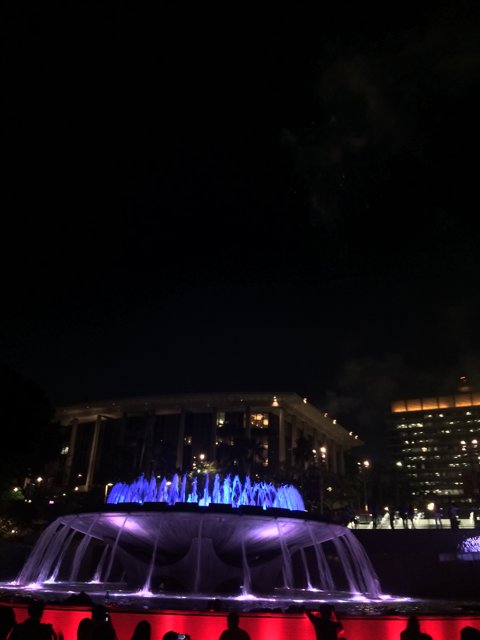 Illuminated Fountain in Civic Center Mall