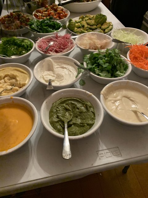 A colorful spread of delicious meal