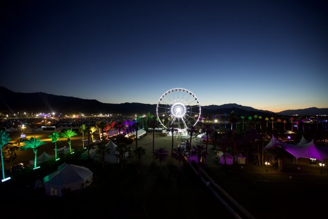 Nighttime Fun at Coachella's Amusement Park