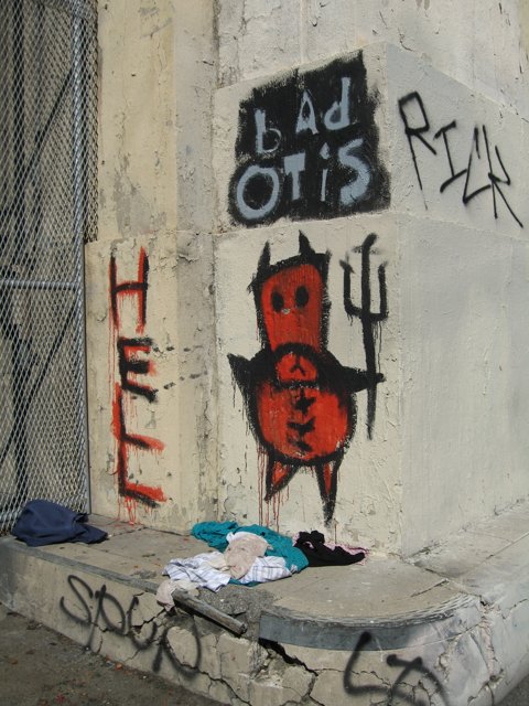 Devilish Graffiti on Building Wall