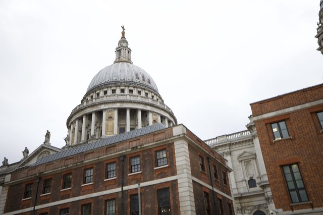 St Paul's Cathedral Dome Rising Above London Buildings