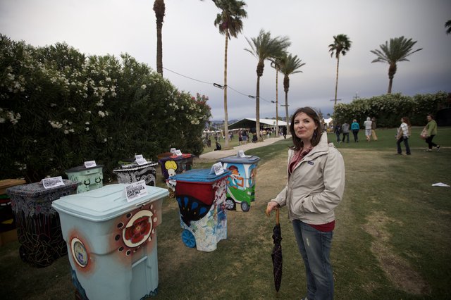 Artistic Recycling Bins at Coachella Music Festival 2012