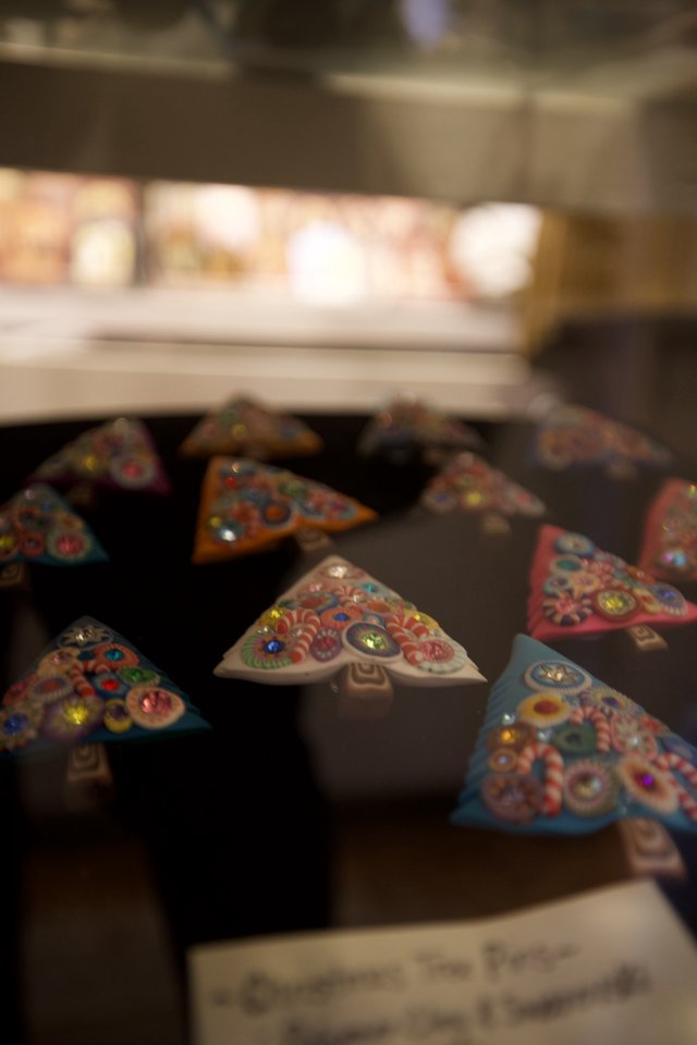 Colorful Decorated Ceramic Christmas Trees with Jewels