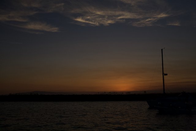 Sunset Sailboat on Lake
