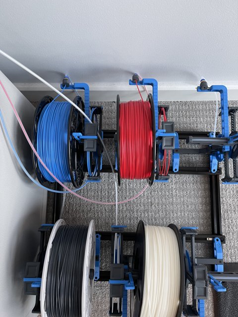 Rack of Filament Spools
