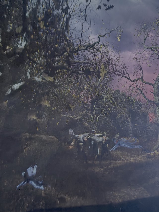 Mystical Forest Scene with Ethereal Wildlife