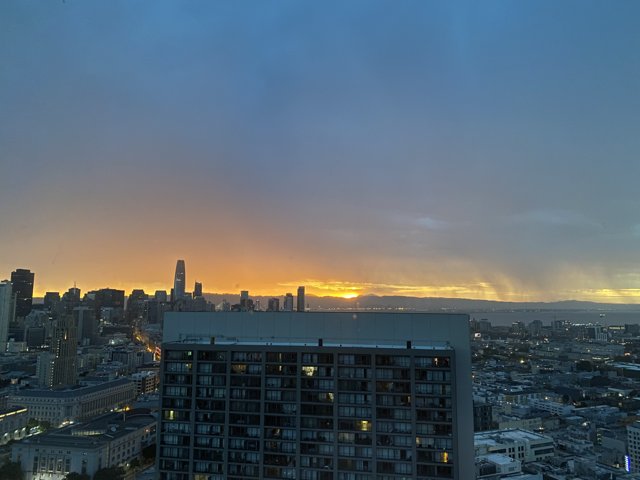 Beautiful Sunset over San Francisco Skyline
