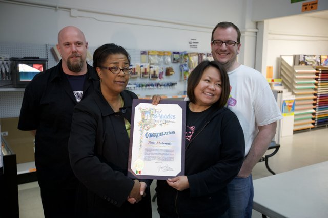 Certificate Awarded at Local Store