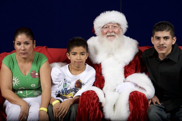 A Festive Family with Santa Claus