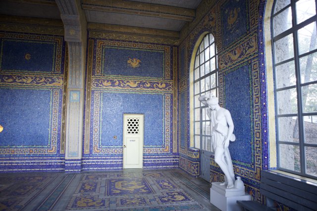 The Blue Room's Statue and Window