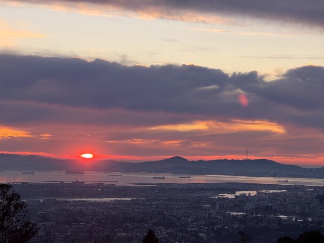 Sunset Over San Francisco Bay from East Bay Hills