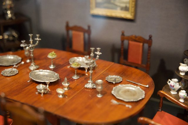 Elegant Miniature Dining Display from Walt Disney Family Museum