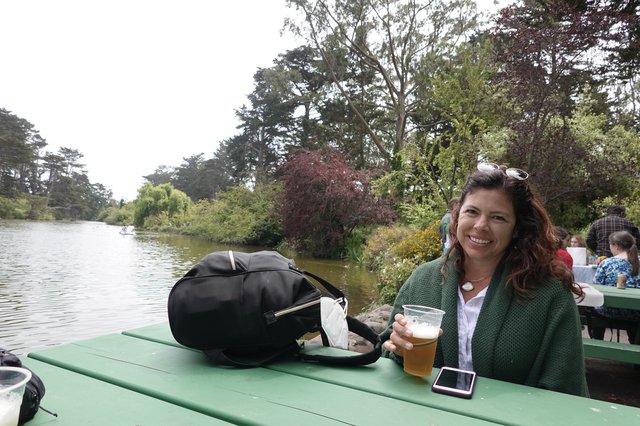 Relaxing Lakeside Beer at Green Outdoor Café