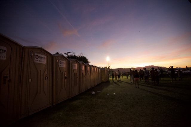 Sunset behind the Toilets