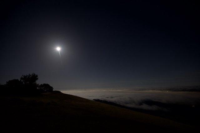 Moonlit Sea of Fog Over Mount Diablo