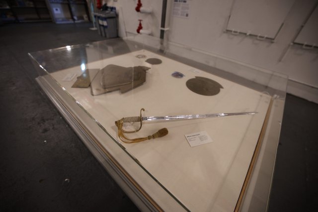 Historic Military Sword Display in Museum Case