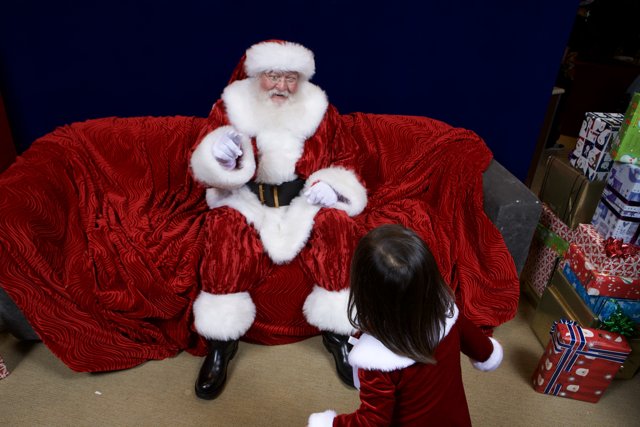A Little Girl's Christmas with Santa Claus