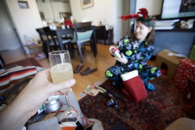 Festive Drink with a Pajama Party