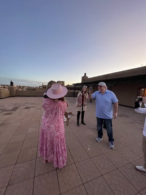 Pink Dress and Sun Hat in Santa Fe