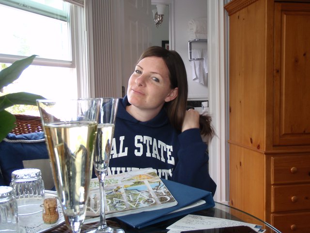 Relaxed Morning with Champagne at Breakfast Table