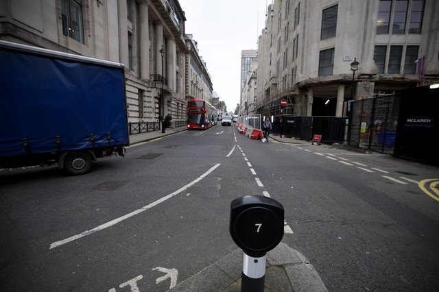 Bollard Number Seven on London Street Construction Zone