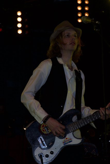 Beck Rocks Out on His Electric Guitar