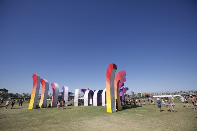 Colorful Sculpture in the Grass at Coachella