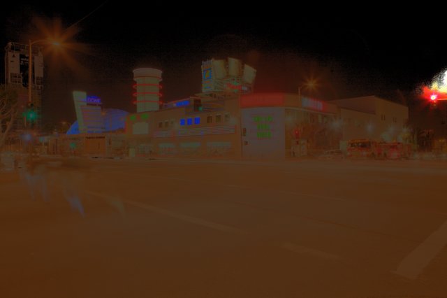 Nighttime Cityscape with Blurred Traffic Lights