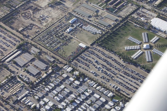 Aerial View of a Parking Lot in Indio