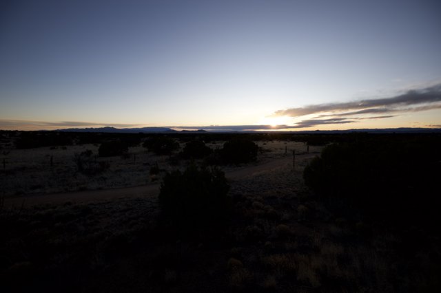 Desert Twilight Along a Remote Dirt Road