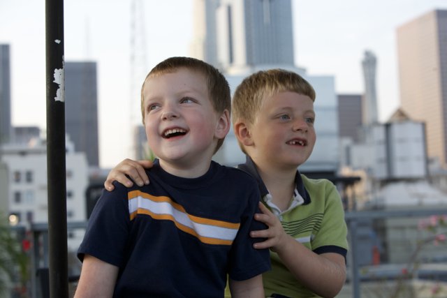Two Happy Boys in the City