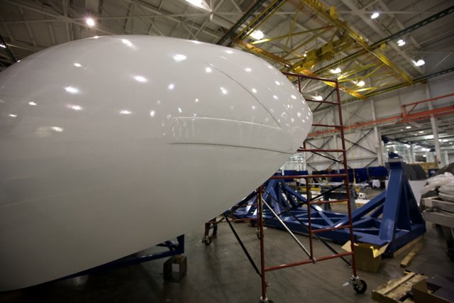 Giant Sphere in Manufacturing Hangar