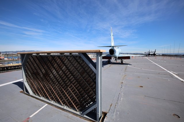 Arresting Gear Mechanism on USS Hornet Flight Deck