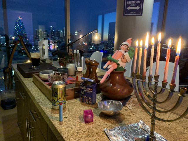 Hanukkah Table Display