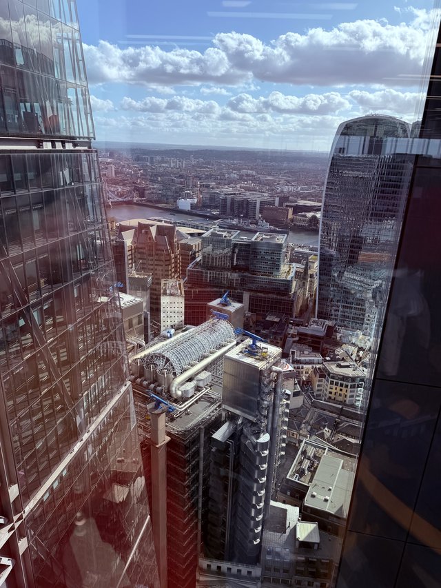 Aerial View of London's Financial District and Thames