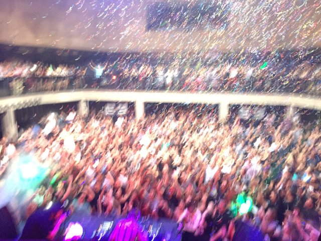 Confetti-Filled Concert Crowd