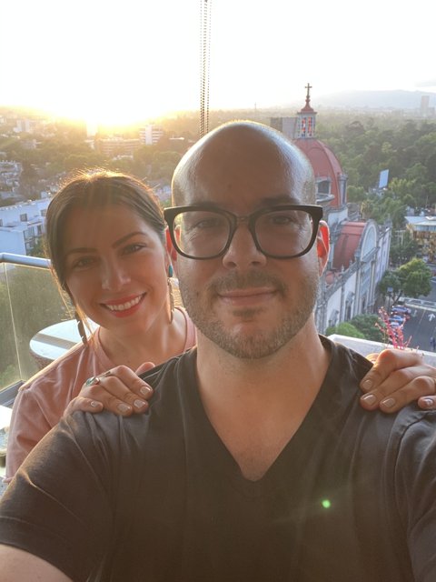 Smiling Couple Captures Urban Adventure in Cuauhtémoc, Mexico