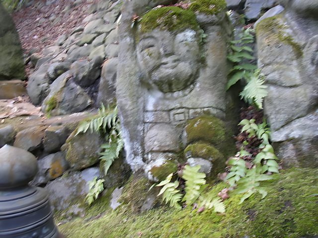 Stone Statue of a Bearded Man in Kyoto Temple