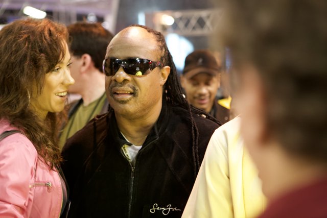 Stevie Wonder rocks the shades at NAMM 2008
