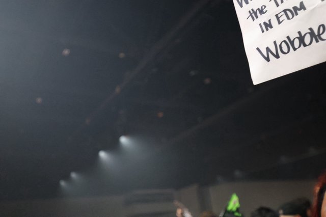 Wobbleland EDM Festival Sign Through Smoky Stage Haze