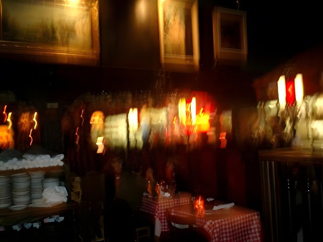 Blurry Dining Scene in a Cozy Restaurant