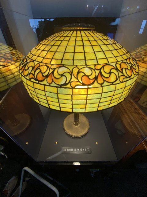 Shimmering Yellow Stained Glass Lamp