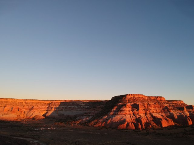Sunset over the Red Cliffs of Canyon in Navajo Nation