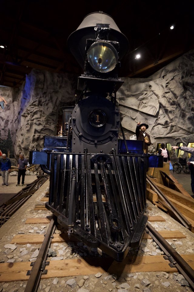Vintage Steam Locomotive on Display in Museum