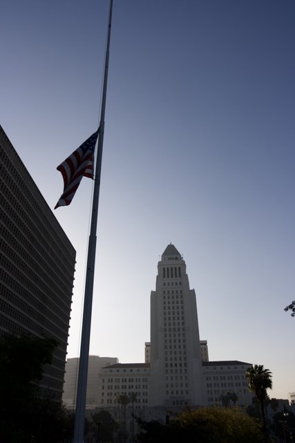 City Hall's Half-Mast American Flag
