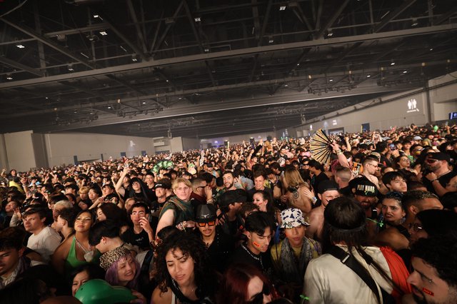 Massive Indoor EDM Festival Crowd at Wobbleland 2026