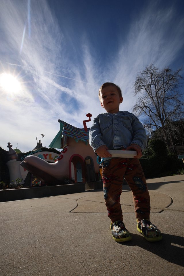 Young Boy at Disneyland Fantasyland on Sunny Day