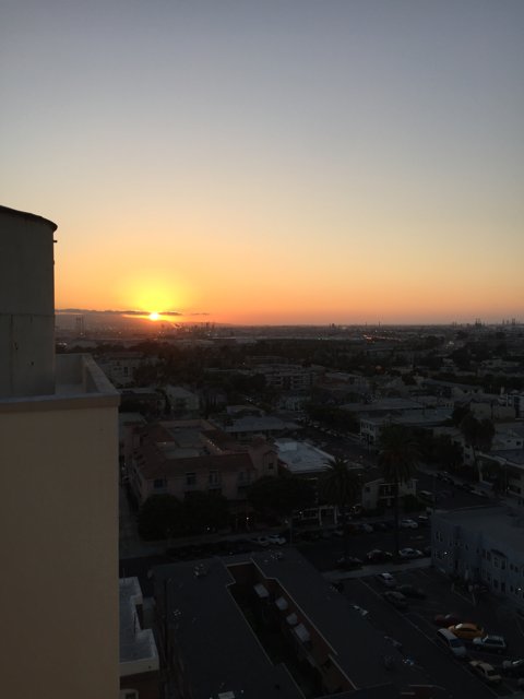 Sunset over a Long Beach Metropolis