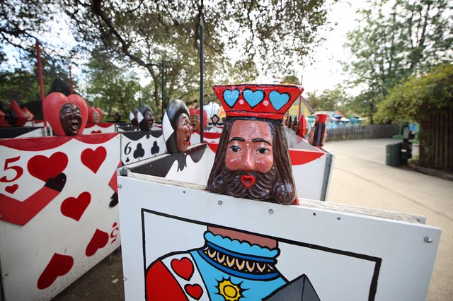 Alice in Wonderland Playing Card Characters Ride Sculpture