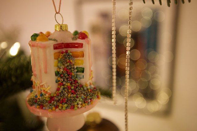 Festive Gumball Machine Christmas Tree Ornament Close-Up